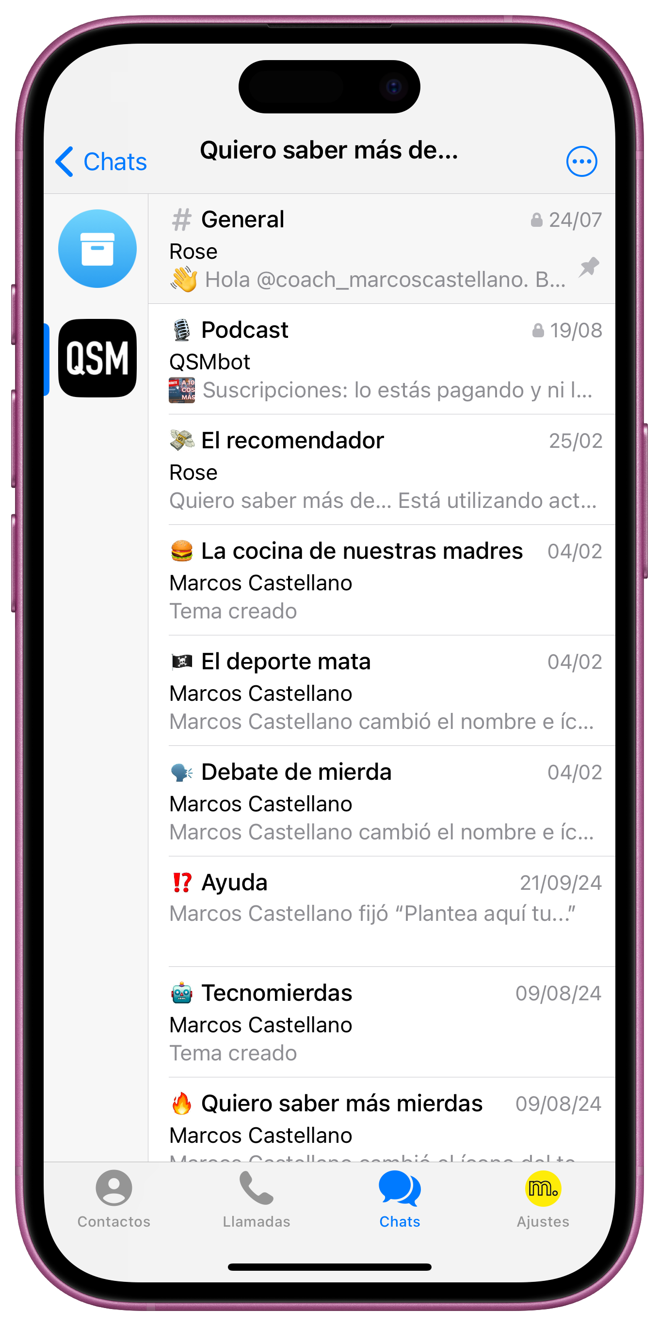 Captura de la comunidad privada