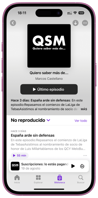 Imagen de la App Apple Podcast